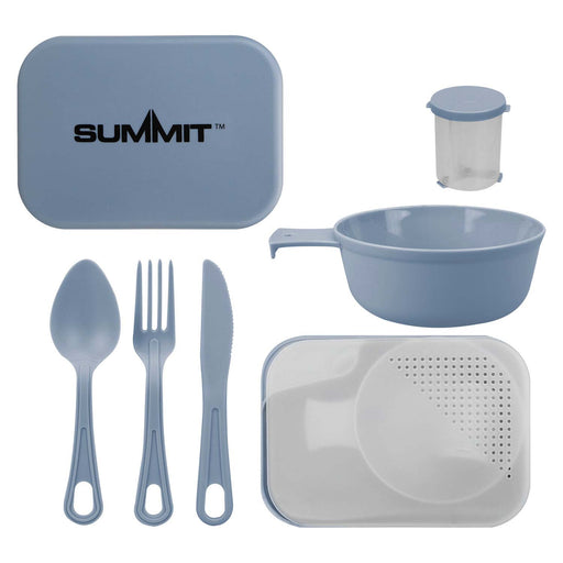 Summit Mess Set Cutlery, Chop Board, Spice Pot Bowl & Mug Blue