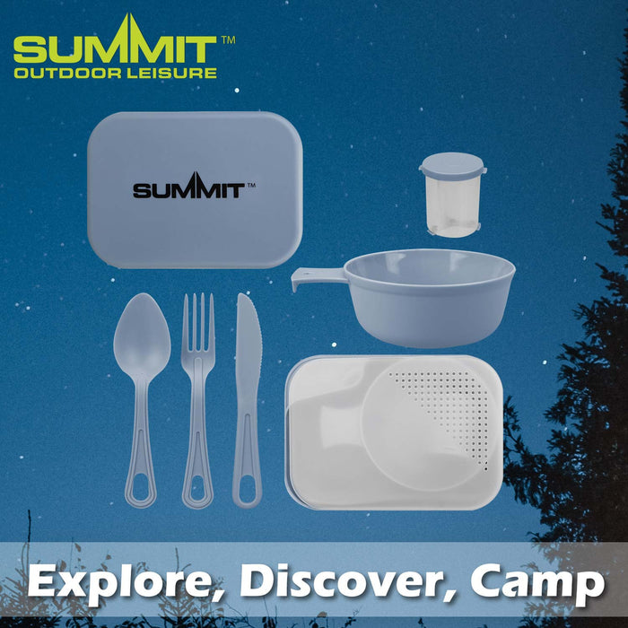 Summit Mess Set Cutlery, Chop Board, Spice Pot Bowl & Mug 13cm x 18cm Blue X 1