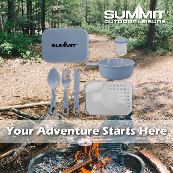 Summit Mess Set Cutlery, Chop Board, Spice Pot Bowl & Mug 13cm x 18cm Blue X 1