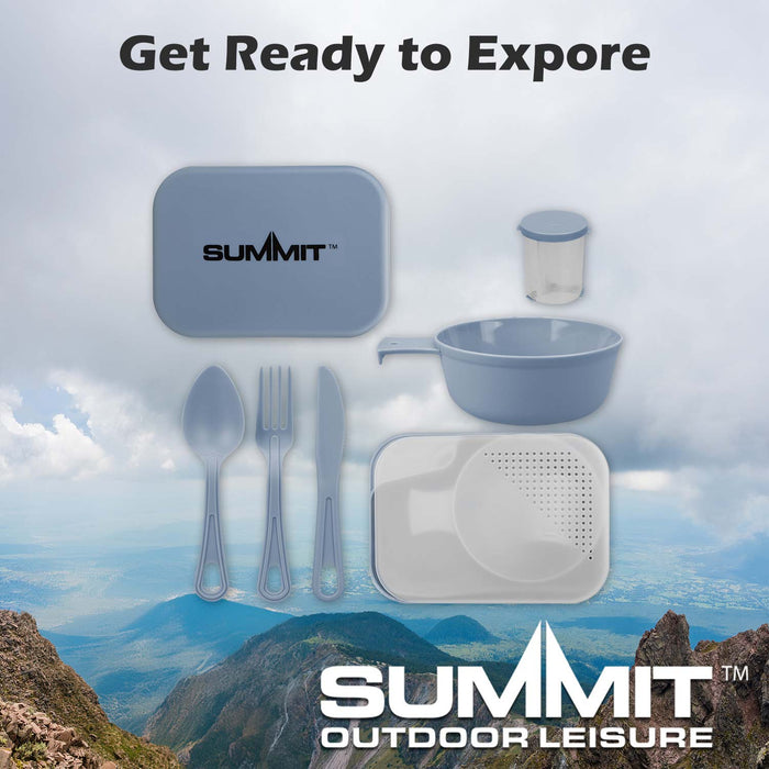 Summit Mess Set Cutlery, Chop Board, Spice Pot Bowl & Mug 13cm x 18cm Blue X 1