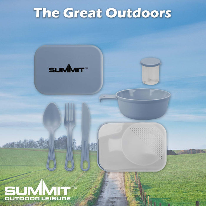 Summit Mess Set Cutlery, Chop Board, Spice Pot Bowl & Mug 13cm x 18cm Blue X 1
