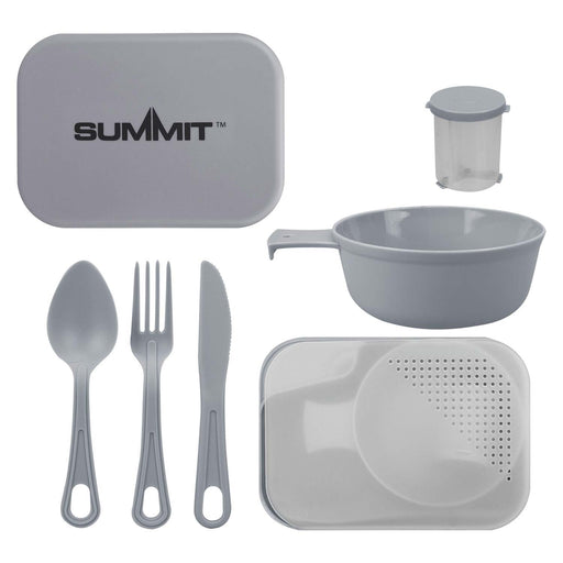 Summit Mess Set Cutlery, Chop Board, Spice Pot Bowl & Mug Grey