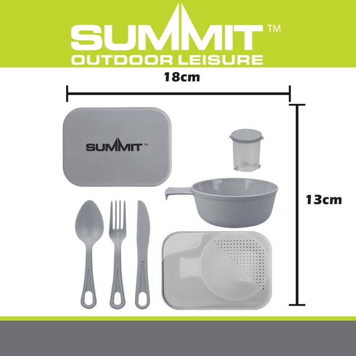 Summit Mess Set Cutlery, Chop Board, Spice Pot Bowl & Mug Grey