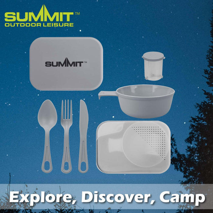 Summit Mess Set Cutlery, Chop Board, Spice Pot Bowl & Mug Grey