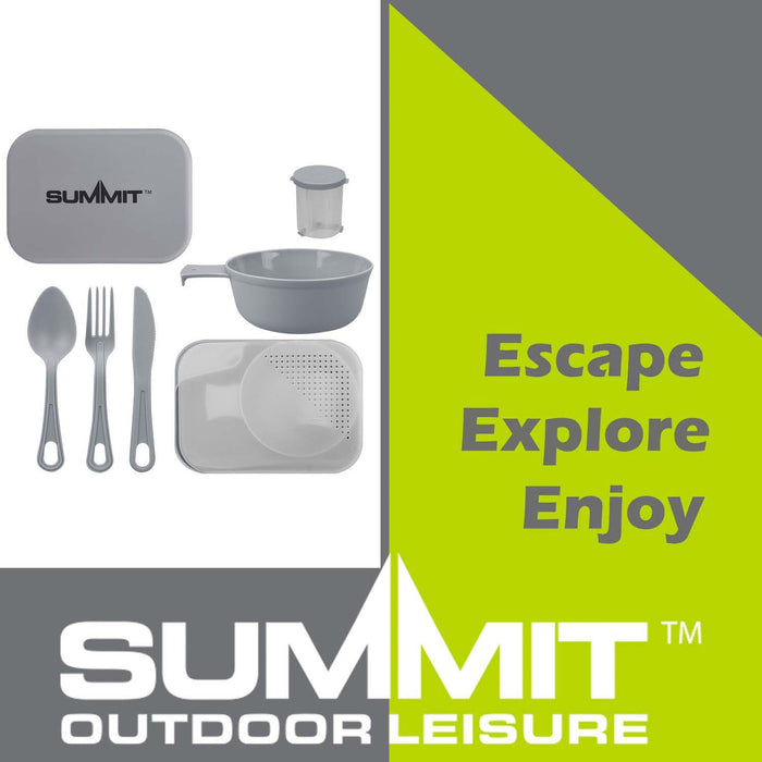 Summit Mess Set Cutlery, Chop Board, Spice Pot Bowl & Mug Grey