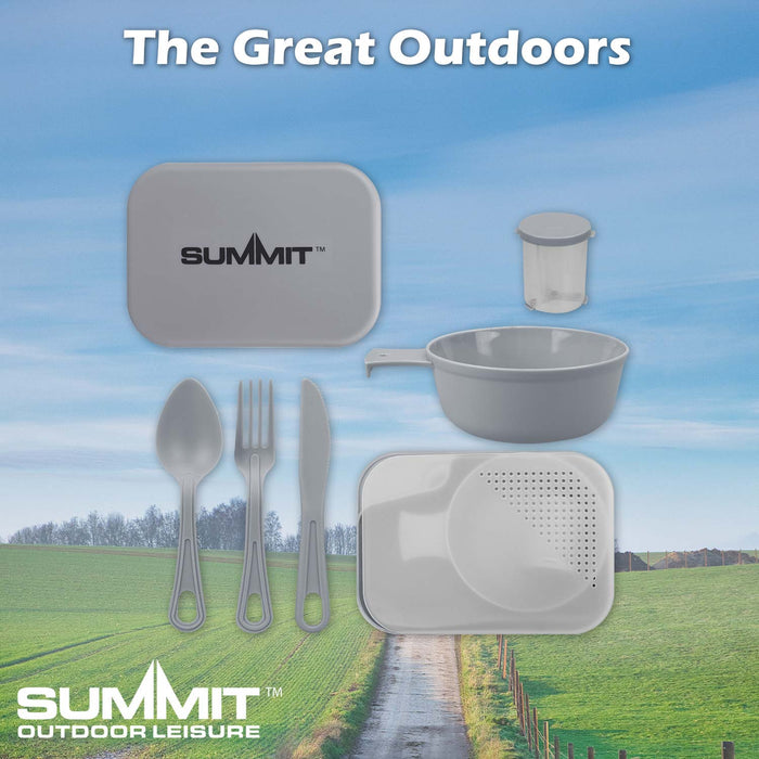 Summit Mess Set Cutlery, Chop Board, Spice Pot Bowl & Mug 13cm x 18cm Grey X 1