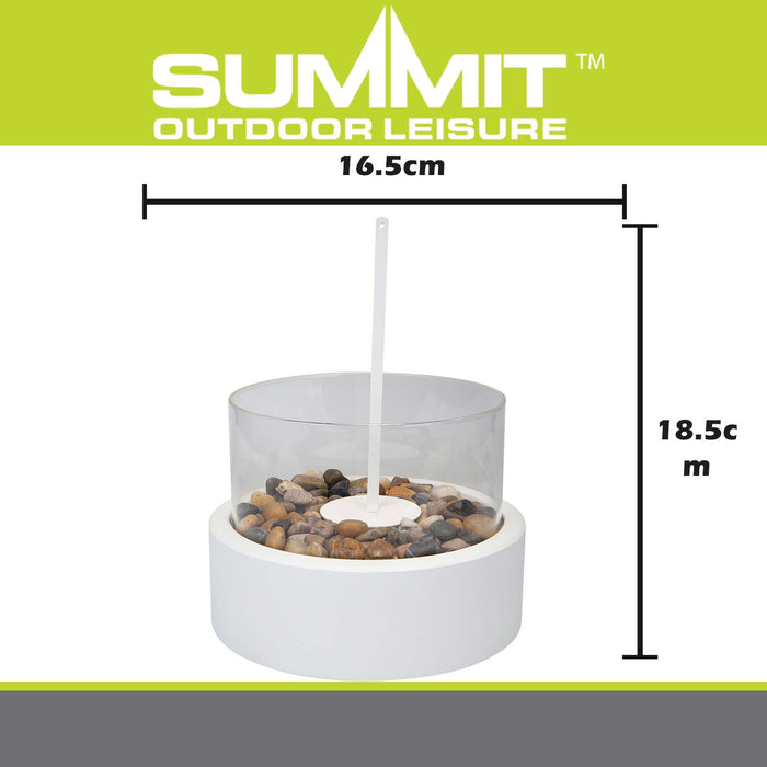 Tabletop Fireplace, Heater Bioethanol 300G Of Stones White
