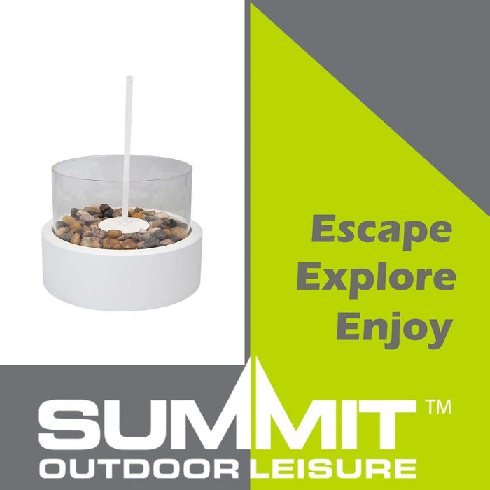 Tabletop Fireplace, Heater Bioethanol 300G Of Stones White