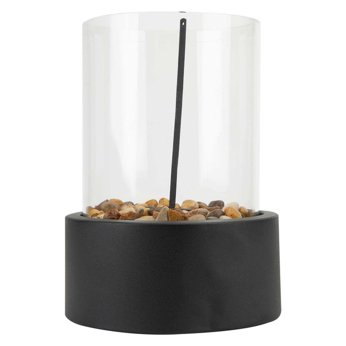 Tabletop Fireplace, Heater Bioethanol 400G Of Stones Black