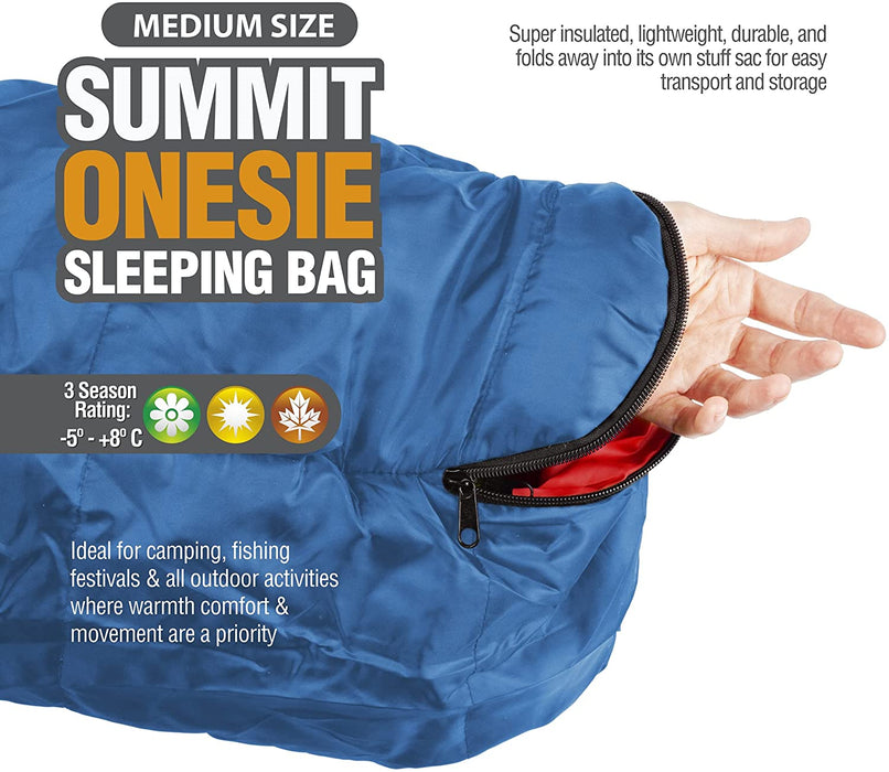 Wearable Sleeping Bag Blue Adults Small/Medium