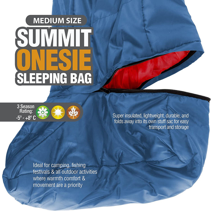 Wearable Sleeping Bag Blue Adults Small/Medium