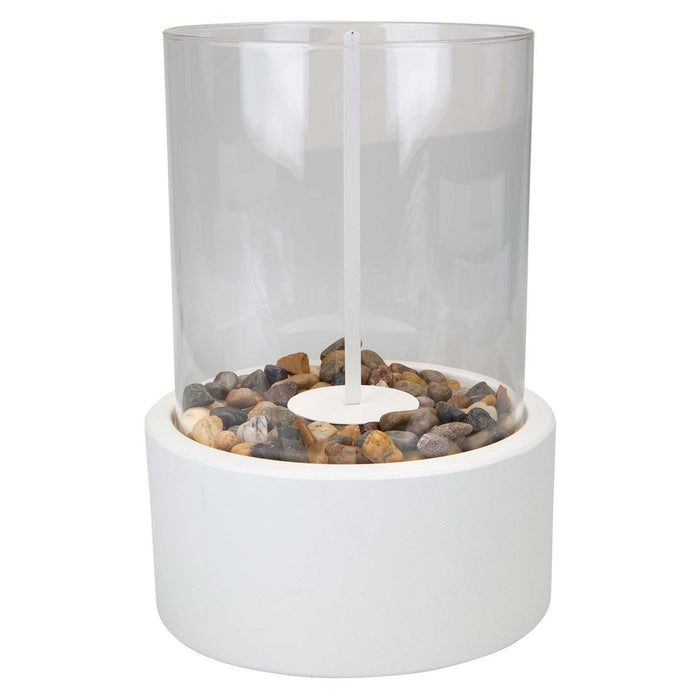 Tabletop Fireplace, Heater Bioethanol 400G Of Stones White
