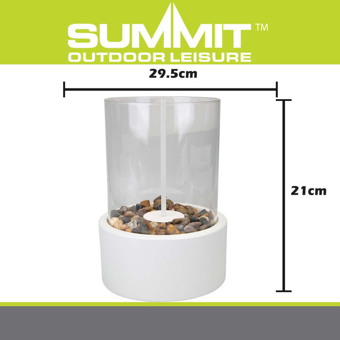 Tabletop Fireplace, Heater Bioethanol 400G Of Stones White