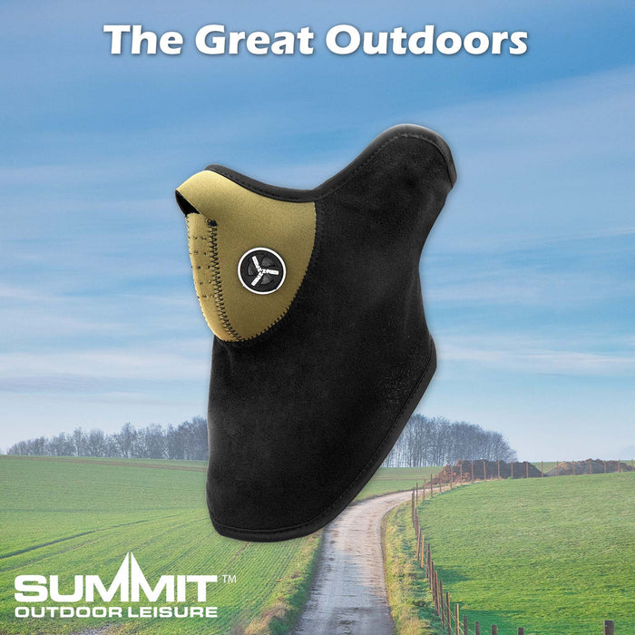 Weather Shield Face Mask And Snood Fleece Cold Protection 28cm x 22cm Green X 1
