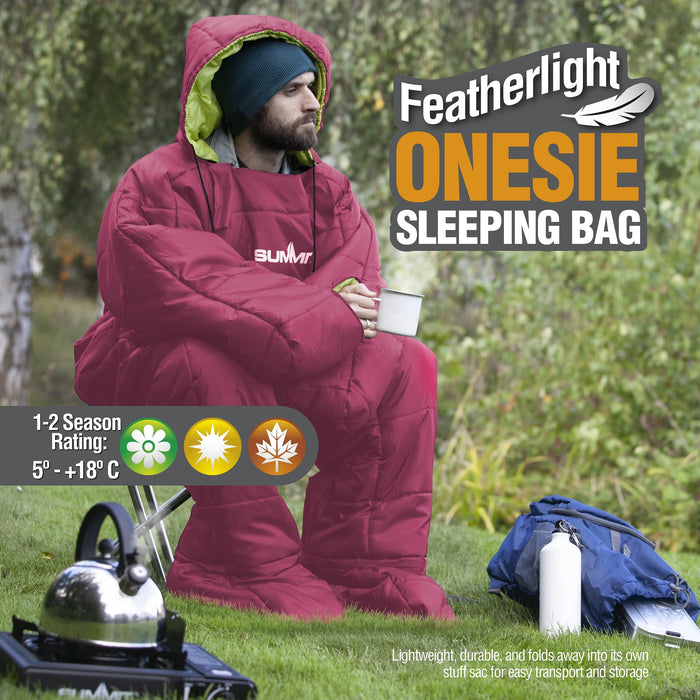 Wearable Sleeping Bag Berry Adults Large/XL Featherlite