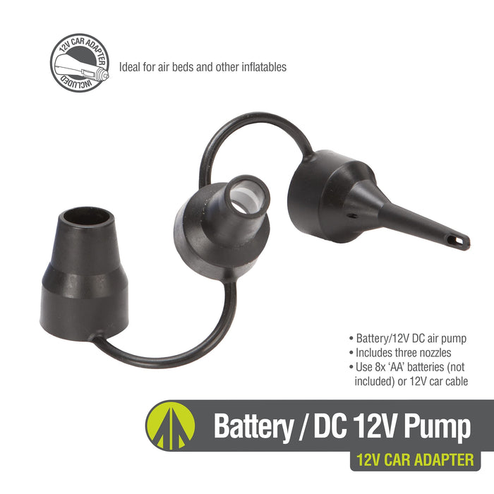 Battery Air Pump, 12V With 3 Nozzle Sizes, Carry Bag Included