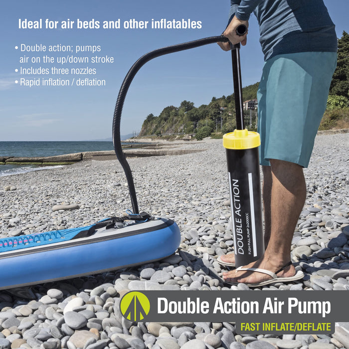 Camping Double Action Hand Operated Air Pump 1.2m Hose