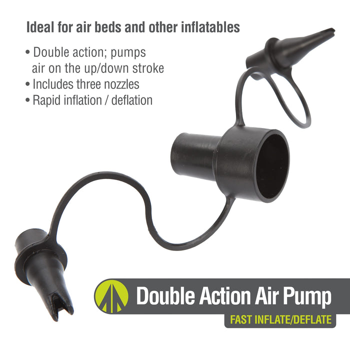 Camping Double Action Hand Operated Air Pump 1.2m Hose