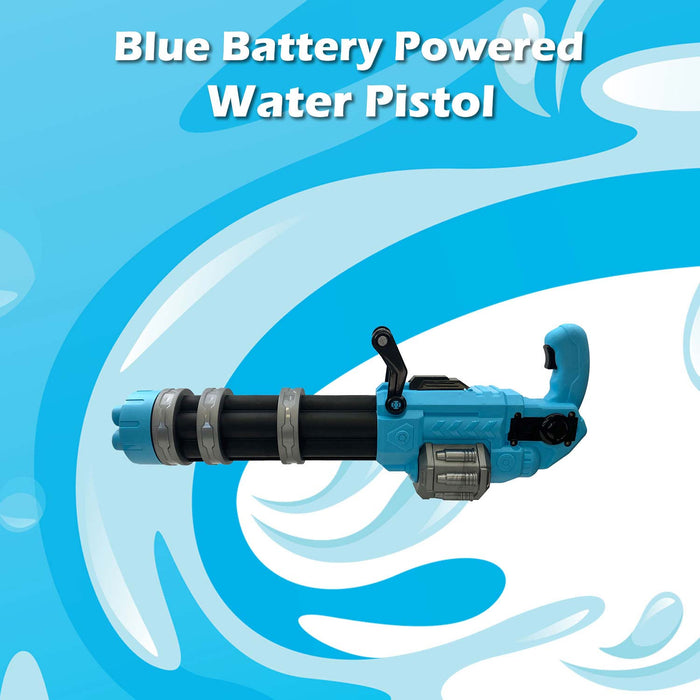 Electric Gatling Water Gun Pistol Automatic Battery Powered 22cm x 50cm Blue X 1