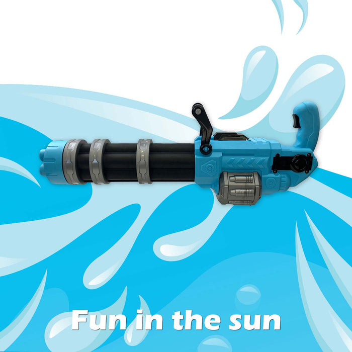 Electric Gatling Water Gun Pistol Automatic Battery Powered 22cm x 50cm Blue X 1