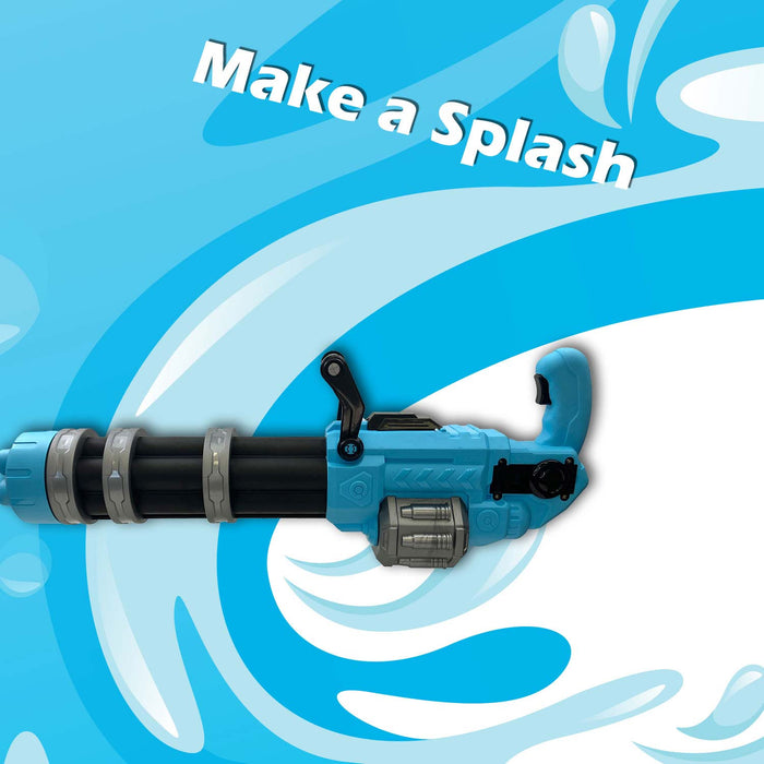 Electric Gatling Water Gun Pistol Automatic Battery Powered 22cm x 50cm Blue X 1