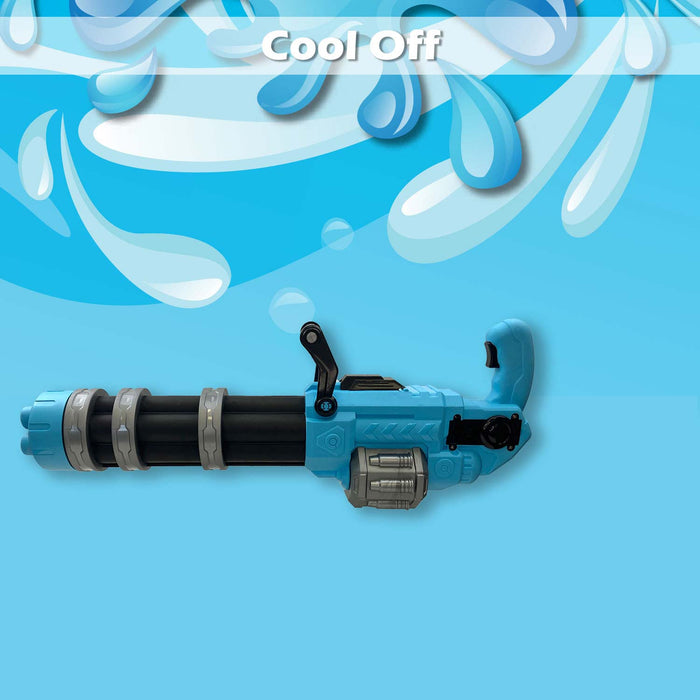Electric Gatling Water Gun Pistol Automatic Battery Powered 22cm x 50cm Blue X 1