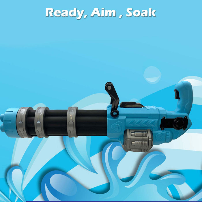 Electric Gatling Water Gun Pistol Automatic Battery Powered 22cm x 50cm Blue X 1
