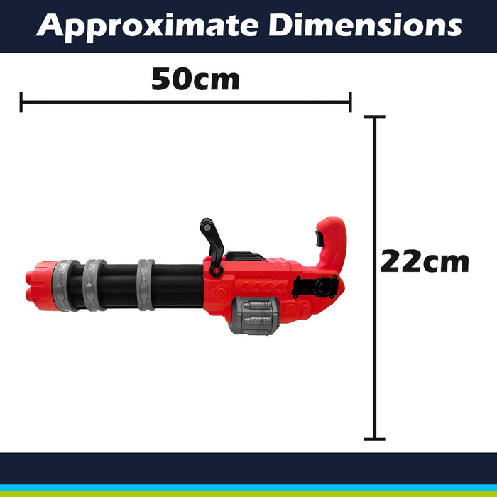 Electric Gatling Water Gun Pistol Automatic Battery Powered 22cm x 50cm Red X 1