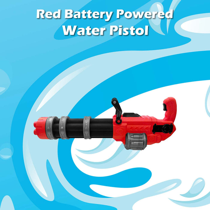 Electric Gatling Water Gun Pistol Automatic Battery Powered 22cm x 50cm Red X 1