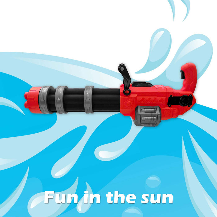 Electric Gatling Water Gun Pistol Automatic Battery Powered 22cm x 50cm Red X 1