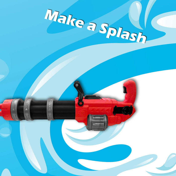 Electric Gatling Water Gun Pistol Automatic Battery Powered 22cm x 50cm Red X 1