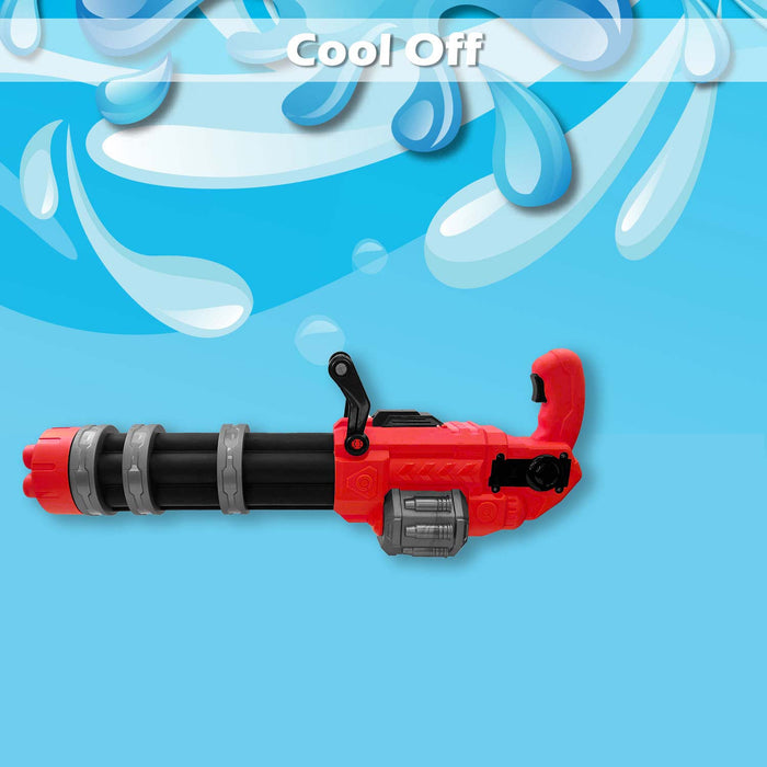 Electric Gatling Water Gun Pistol Automatic Battery Powered 22cm x 50cm Red X 1