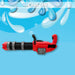 Electric Gatling Water Gun Pistol Automatic Battery Powered 22cm x 50cm Red X 1