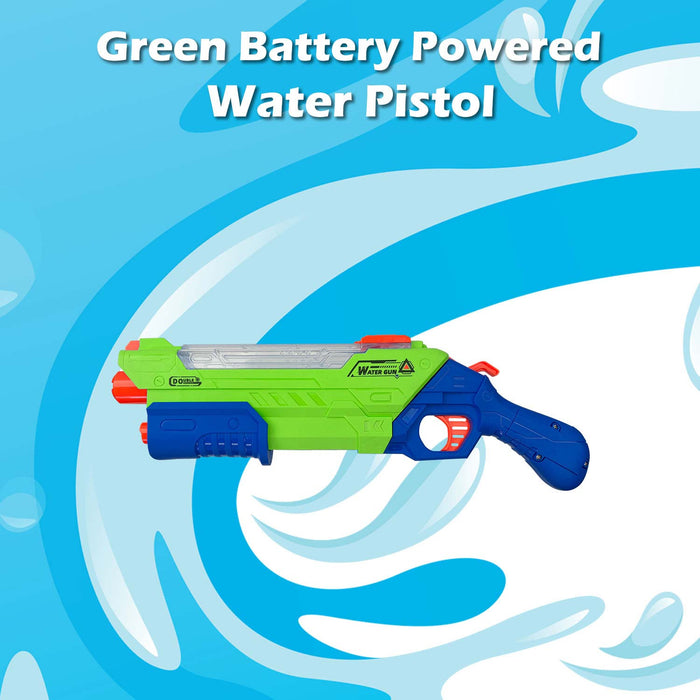 Electric Water Gun Pistol Pump Action Automatic Battery 15cm x 50cm Green X 1