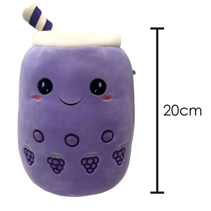 Boba Tea Soft Toy Purple Bubble Plush Pillow, Cute Grape