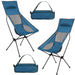 High Back Folding Camping Chair | 2 Set |Carry Bag| Indigo Blue