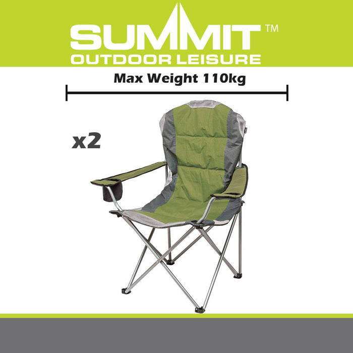Green Berkley Padded Chair High Back Relaxer Indigo - Camping Pack of 2