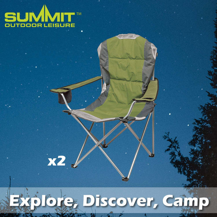 Green Berkley Padded Chair High Back Relaxer Indigo - Camping Pack of 2