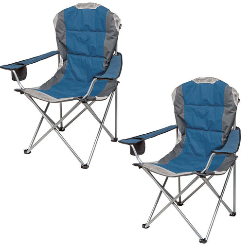 Blue Berkley Padded Chair High Back Relaxer Indigo - Camping Pack of 2