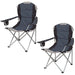 High Back Folding Camping Chair | 2 Set |Carry Bag  | Slate Grey