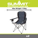 Grey Berkley Padded Chair High Back Relaxer Indigo - Camping Pack of 2