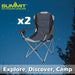 High Back Folding Camping Chair | 2 Set |Carry Bag  | Slate Grey