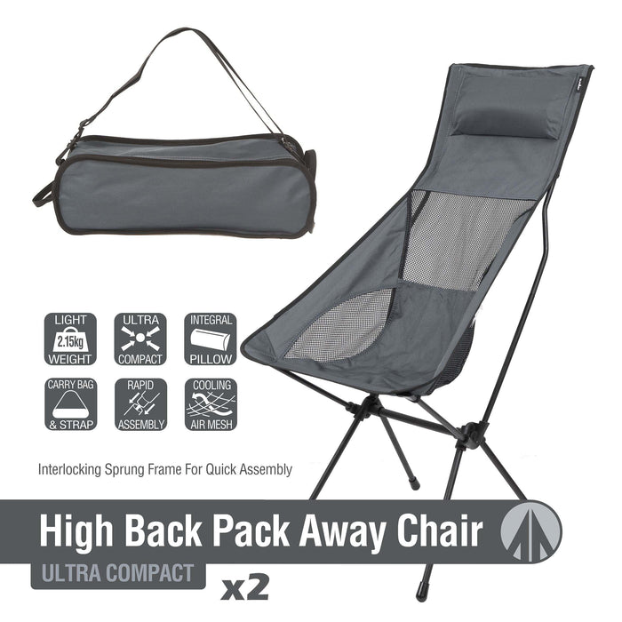 Pack Away Outdoor Chair (Gray) Pack of 2