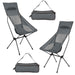 High Back Folding Camping Chair | 2 Set |Carry Bag  | Slate Grey