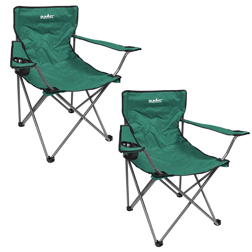 Folding Camping Chair With Cup Holder Pack Away 51cm x 81cm Pack of 2