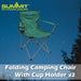 Folding Camping Chair With Cup Holder Pack Away 51cm x 81cm Pack of 2