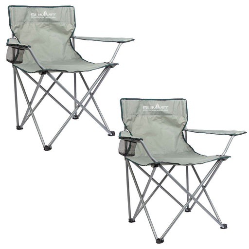 Folding Camping Chair with Carry Bag & Cup Holder 51cm x 81cm 2 Pack