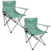 Folding Camping Chair With Cup Holder Pack Away 51cm x 81cm Green Pack of 2