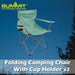 Folding Camping Chair With Cup Holder Pack Away 51cm x 81cm Green Pack of 2