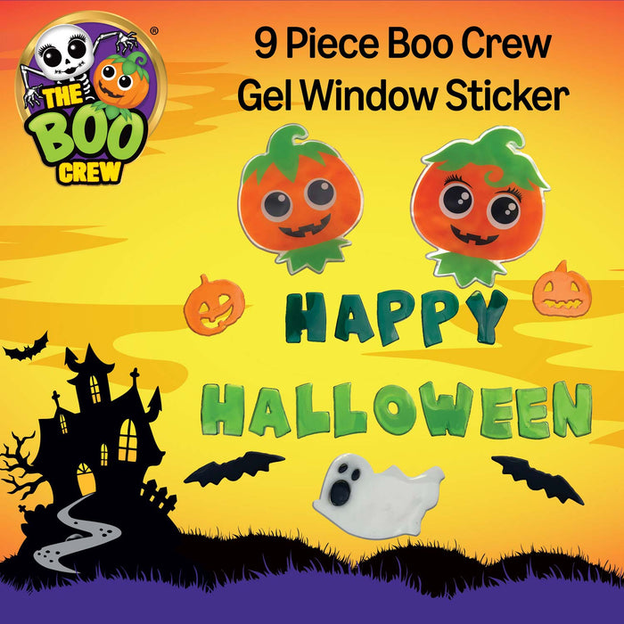 The Boo Crew Halloween Gel Window Stickers Pumpkin Wall Decoration